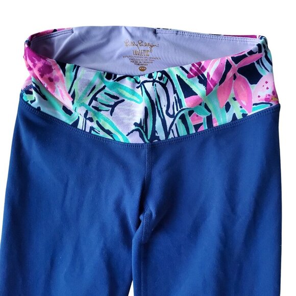 Lilly Pulitzer Luxletic Noelani Weekender Midi LE Leggings in Royal Blue XXS - Picture 6 of 15